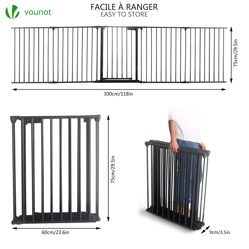 Barriere de securite GRANDE VERSION 3M 5 panneaux Pre assemble