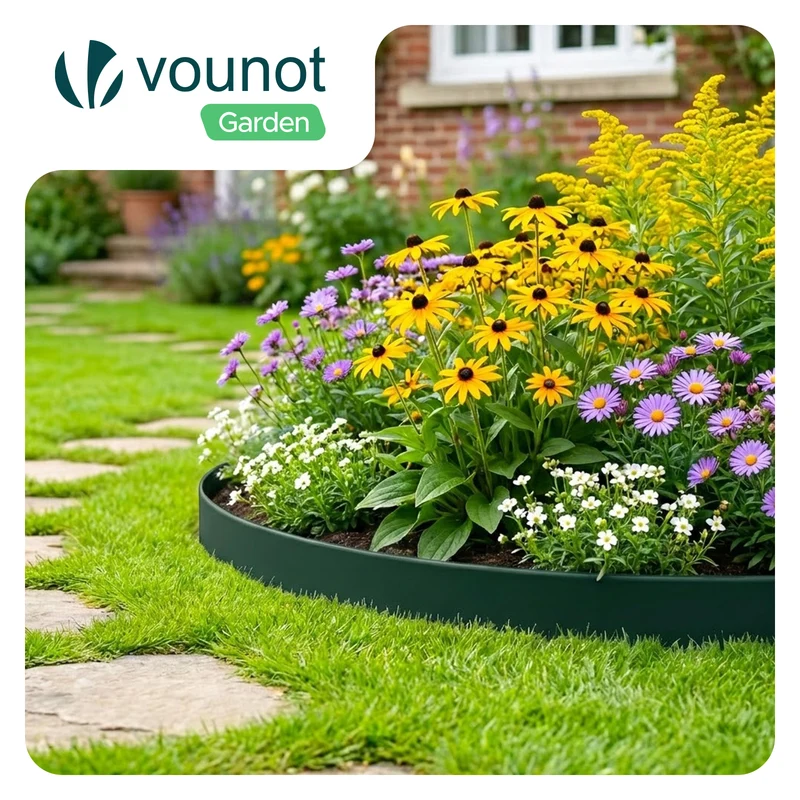 Bordure de jardin plastique flexible 10m avec piquets vert