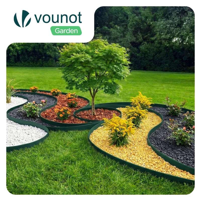 Bordure de jardin plastique flexible 10m avec piquets vert