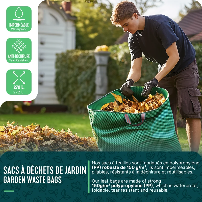Sac de jardin 272L Lot de 3 sacs XXL