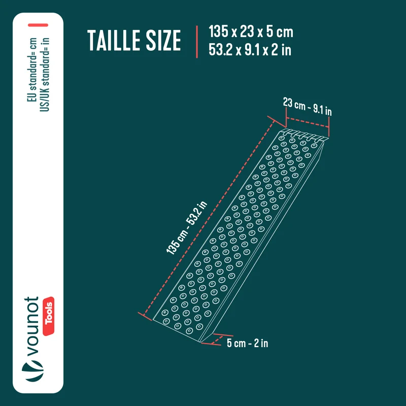 Lot de 2 rampe de chargement 135cm en acier galvanise