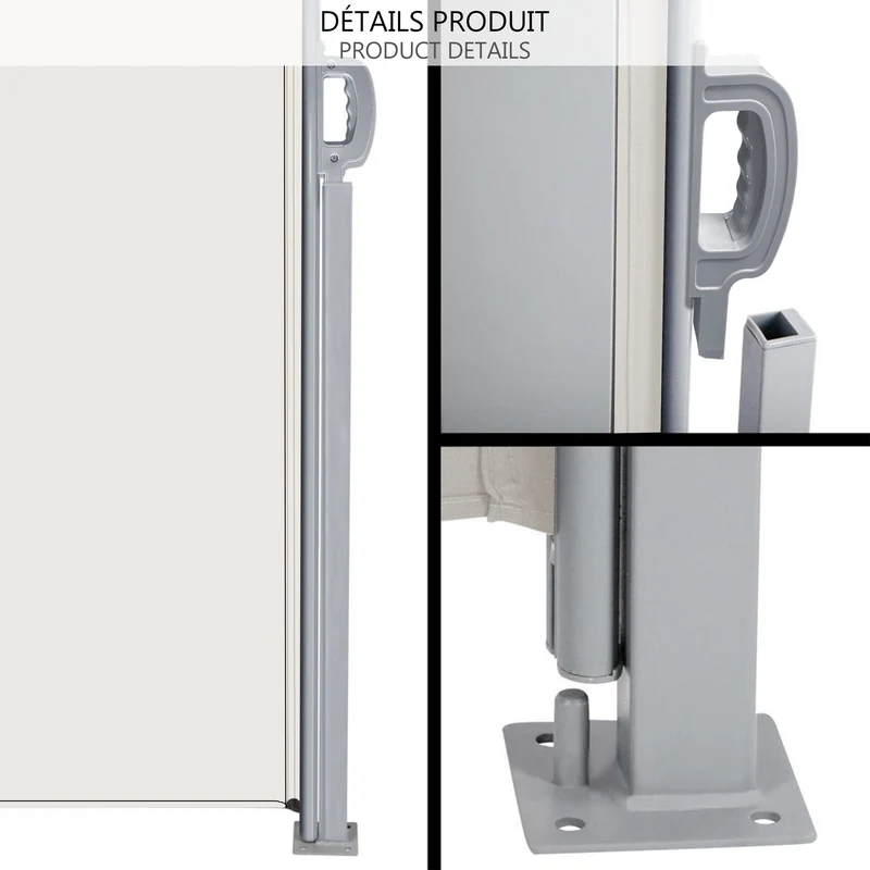 Paravent retractable avec housse de protection 180x300cm Beige