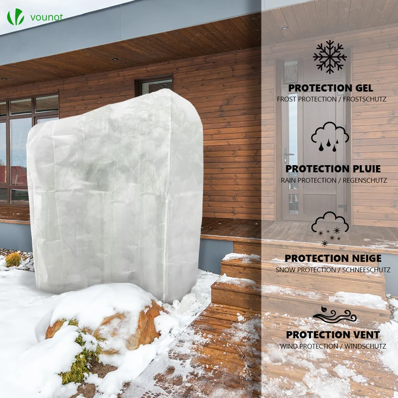 Housse d'Hivernage Plante avec Cordon et zipper Polypropylème 150g/m² 250x360cm blanc
