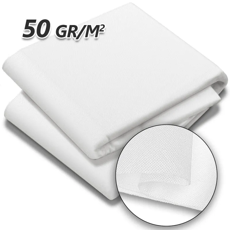 Voile d’hivernage en Polypropylème 50g/m² 1.5x10m avec piquets blanc