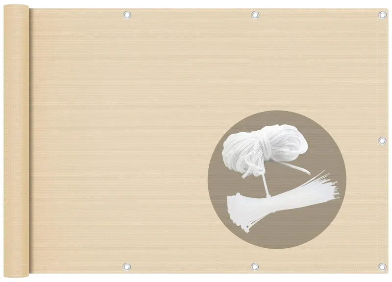Brise vue pour balcon HDPE Renforcé 230GR/M2 600x90cm beige