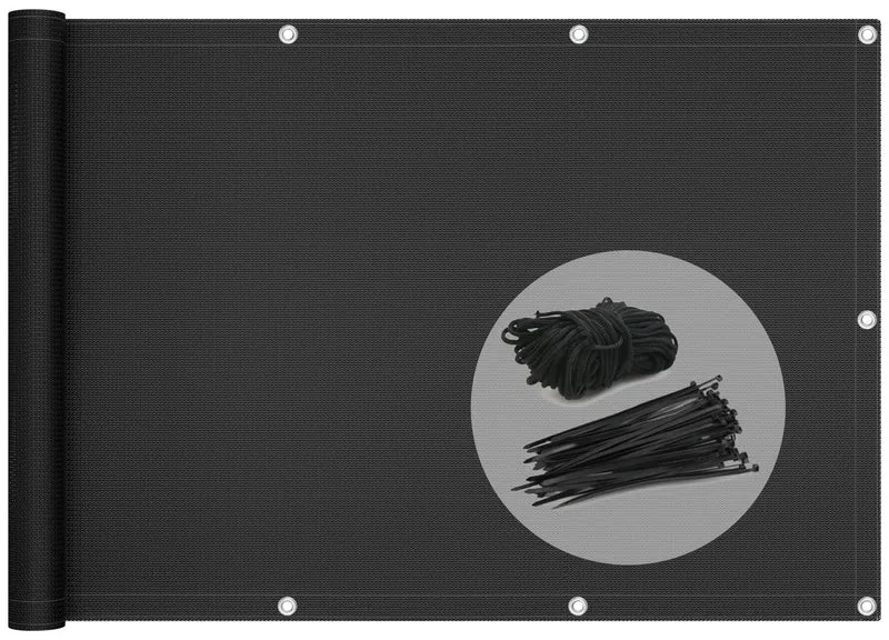 Brise vue pour balcon HDPE Renforcé 230GR/M2 500x90cm noir