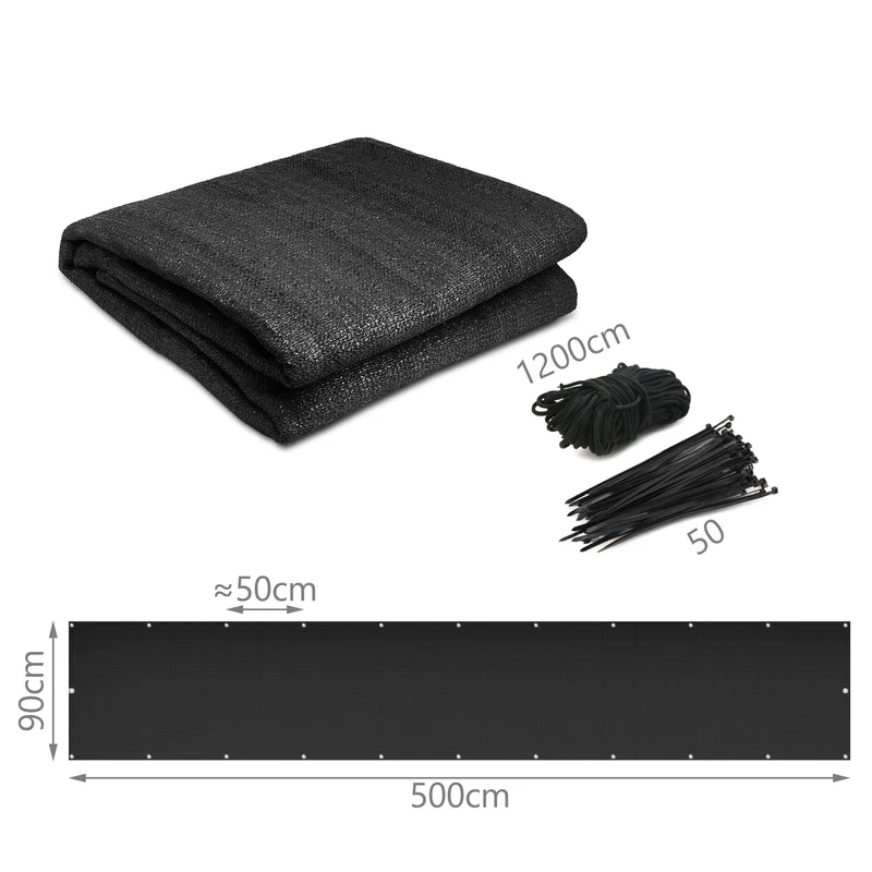 Brise vue pour balcon HDPE Renforcé 230GR/M2 500x90cm noir