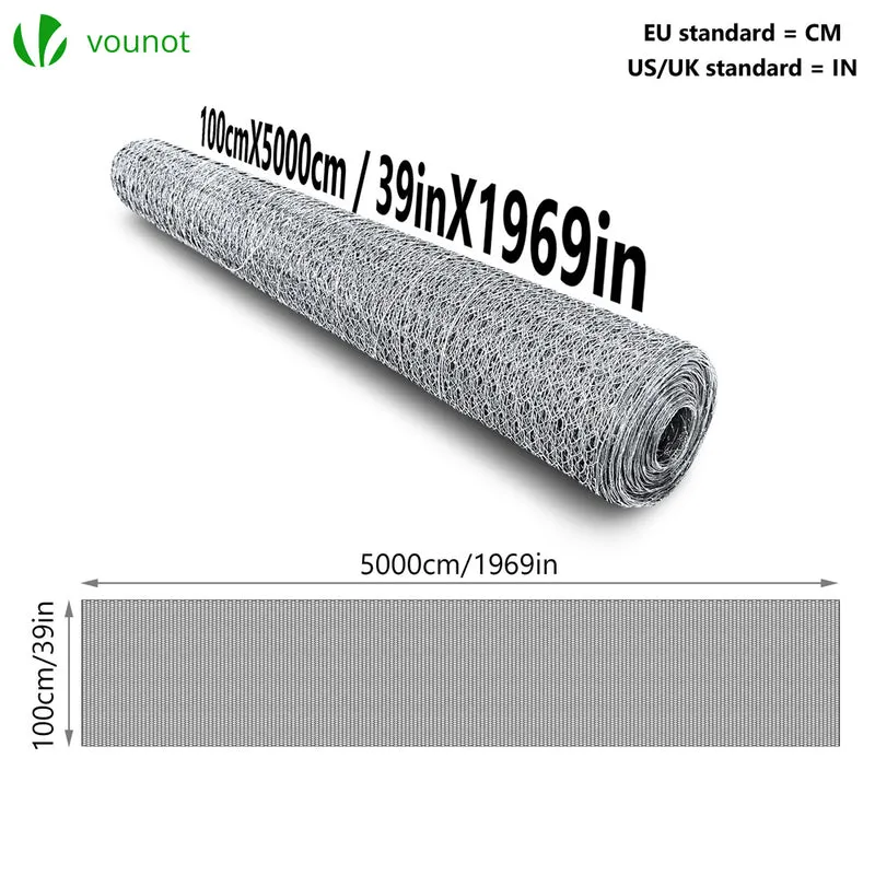 Grillage a poule avec fils 13mm en acier galvanise 1x50M