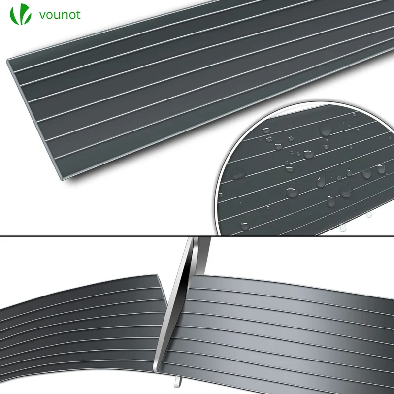 Kit de lamelles occultantes PVC brise vue 150m x 4.7cm avec 300 clips Gris