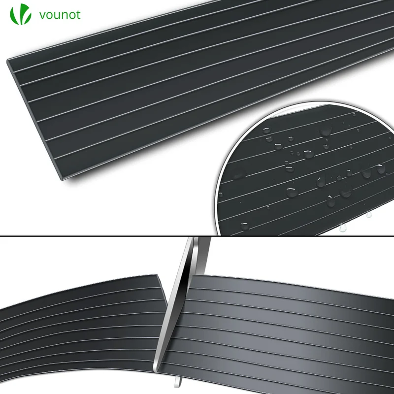 Kit de lamelles occultantes PVC brise vue 75m x 4.7cm avec 150 clips Noir