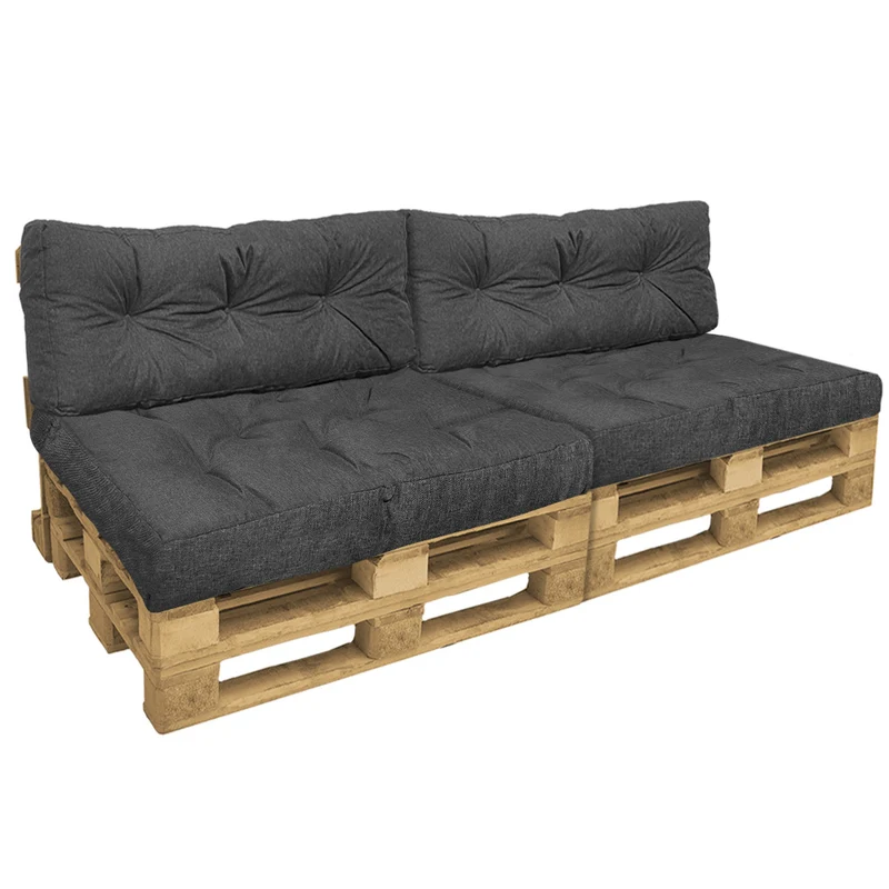 Lot de 4 Coussins pour palettes en bois gris