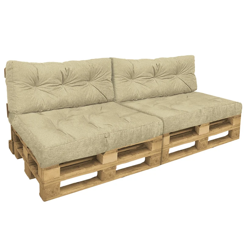 Lot de 4 Coussins pour palettes en bois beige