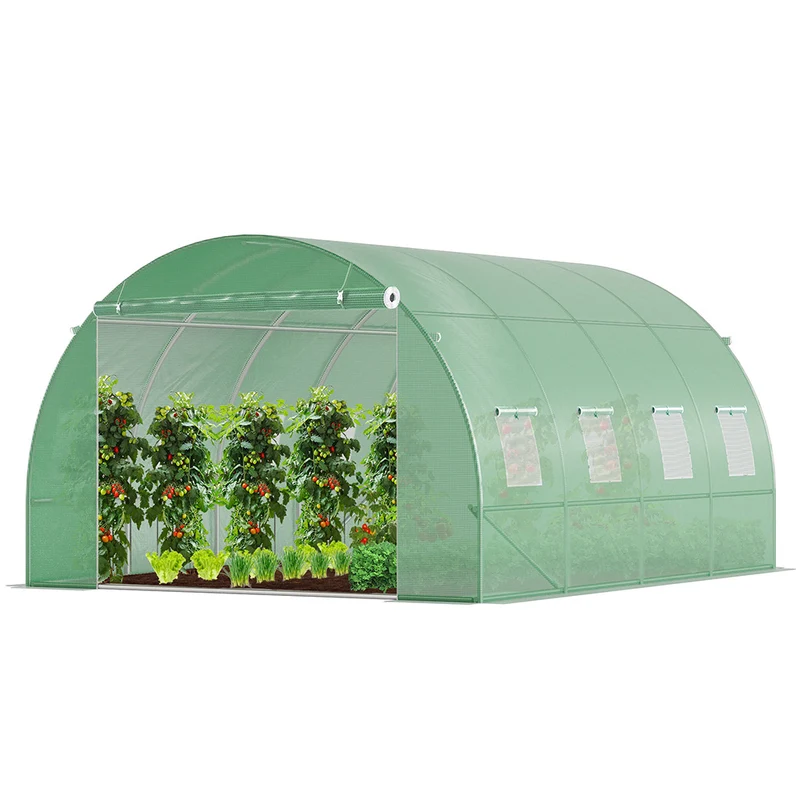 Serre de jardin tunnel 12m2 en acier galvanise