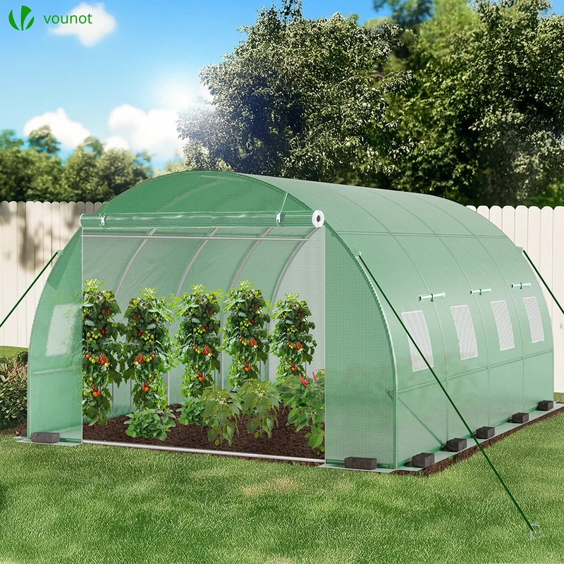 Serre de jardin tunnel 12m2 en acier galvanise