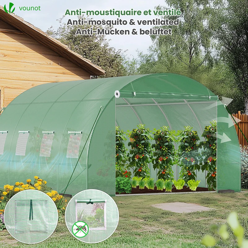 Serre de jardin tunnel 12m2 en acier galvanise