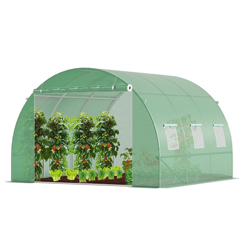 Serre de jardin tunnel 9m2 en acier galvanise