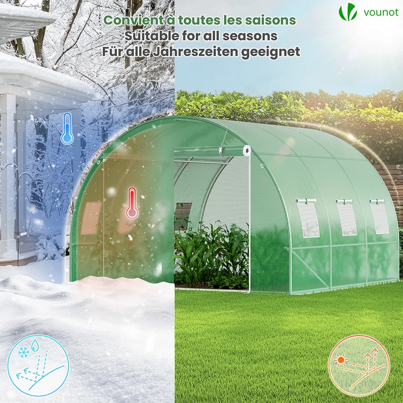 Serre de jardin tunnel 9m2 en acier galvanise