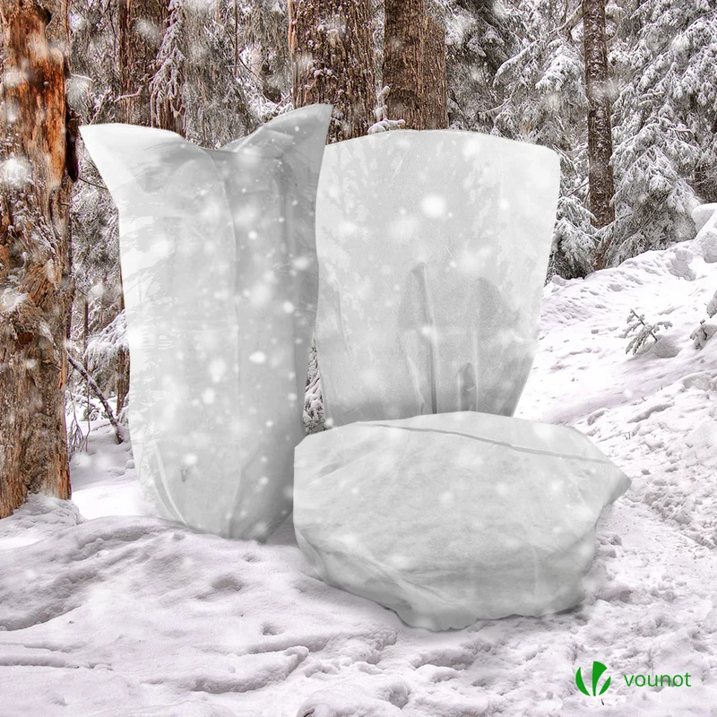 Lot de 3 Housse Hivernage Plante avec Cordon Polypropylème 80g/m² 80x100cm blanc
