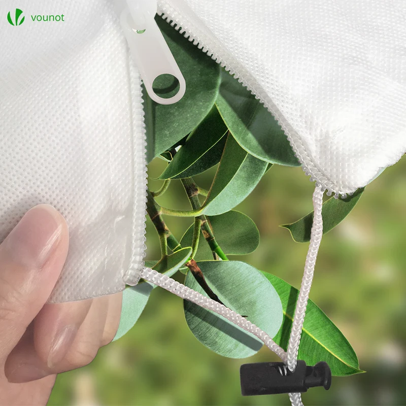 Lot de 3 Housse Hivernage Plante avec Cordon et zipper Polypropylème 80g/m² 200x240cm blanc