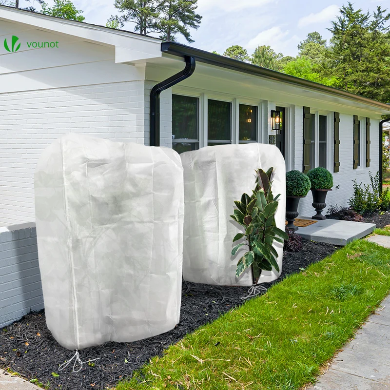 Lot de 3 Housse Hivernage Plante avec Cordon et zipper Polypropylème 80g/m² 200x240cm blanc