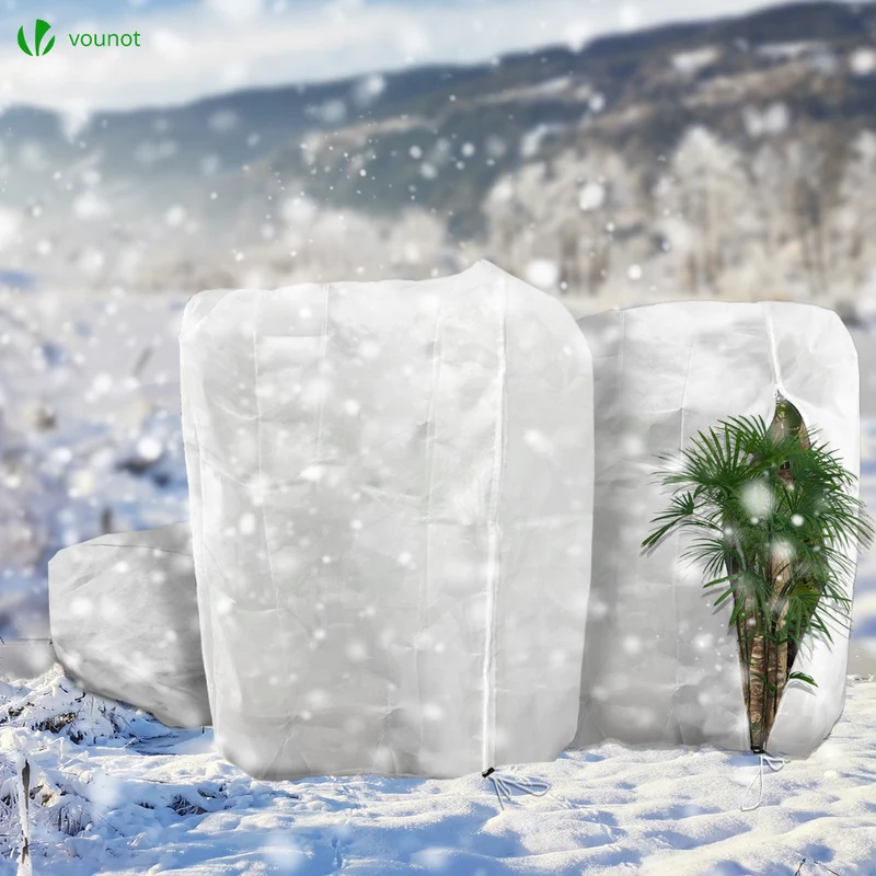 Lot de 3 Housse Hivernage Plante avec Cordon et zipper Polypropylème 80g/m² 200x240cm blanc