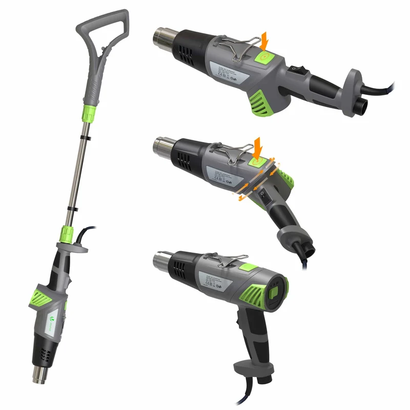 Desherbeur electrique pistolet a air chaud 2000W avec 5 m de cable et 5 buses