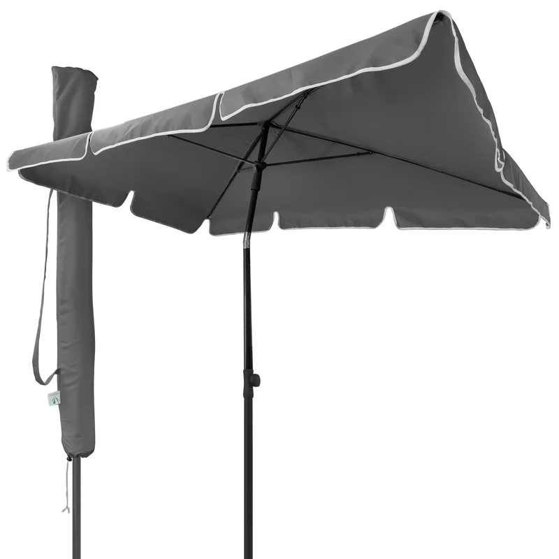 Parasol rectangulaire 2x1.25m avec housse de protection gris