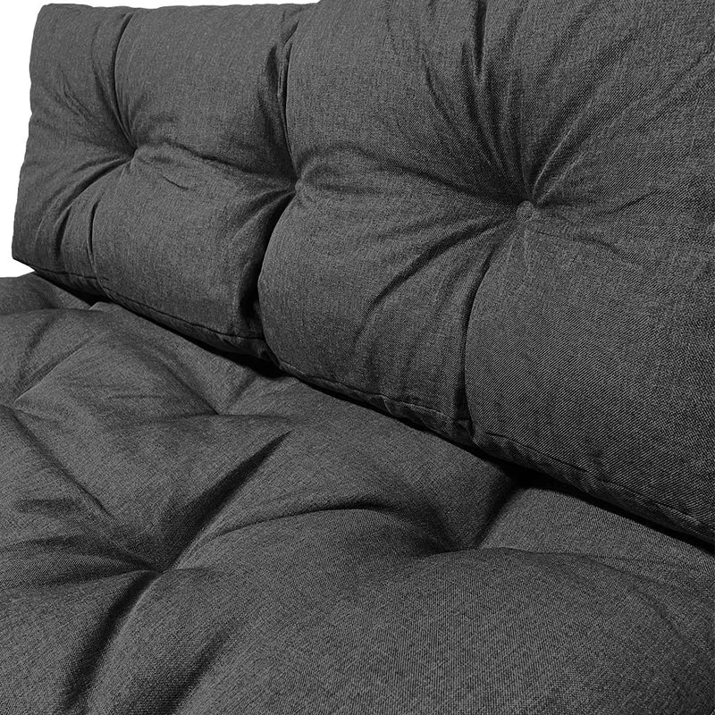 Lot de 2 Coussins pour palettes en bois gris