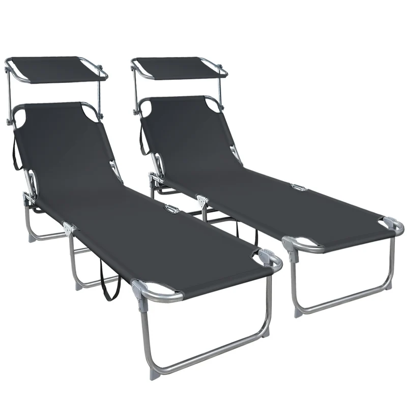 Transat pare soleil Lot de 2 pcs Noir