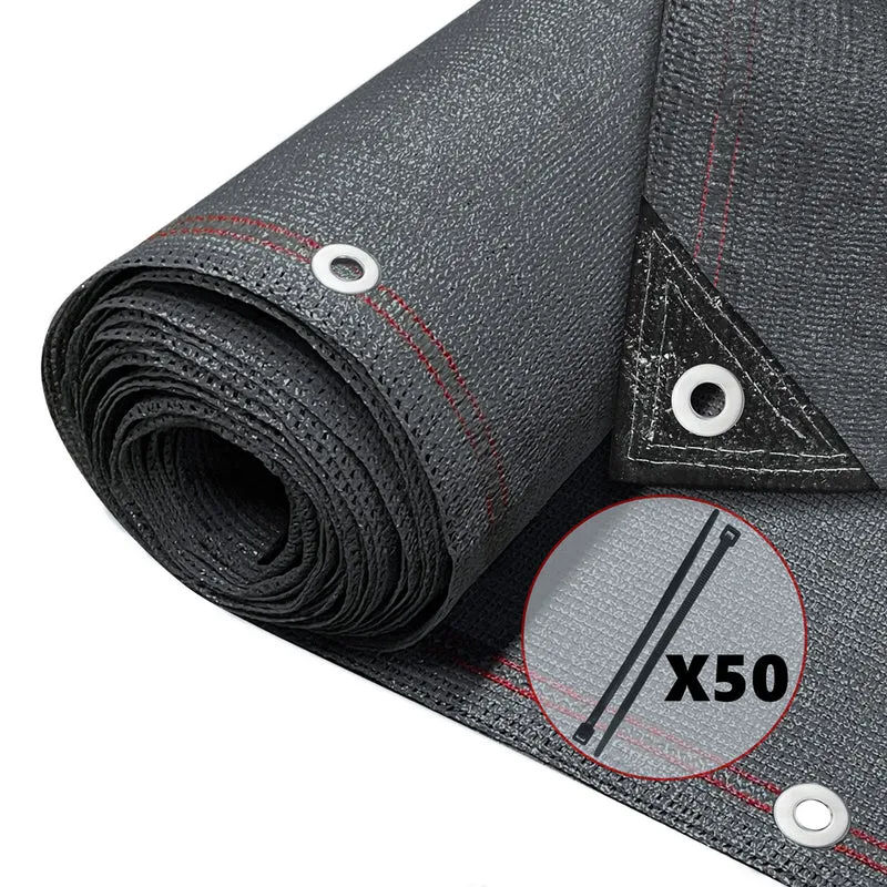 Brise vue occultant en HDPE 230g/m² 1x10m avec attaches de fixation anthracite