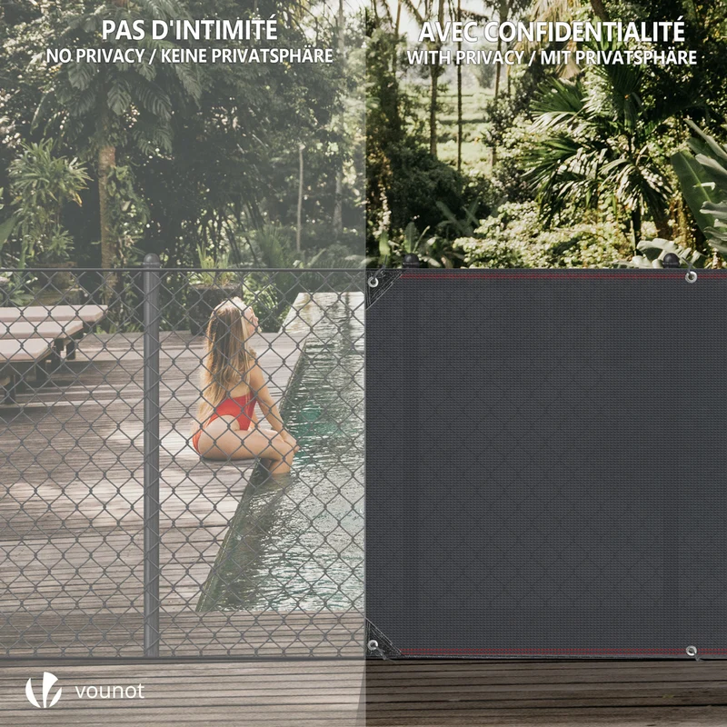 Brise vue occultant en HDPE 230g/m² 1x10m avec attaches de fixation anthracite