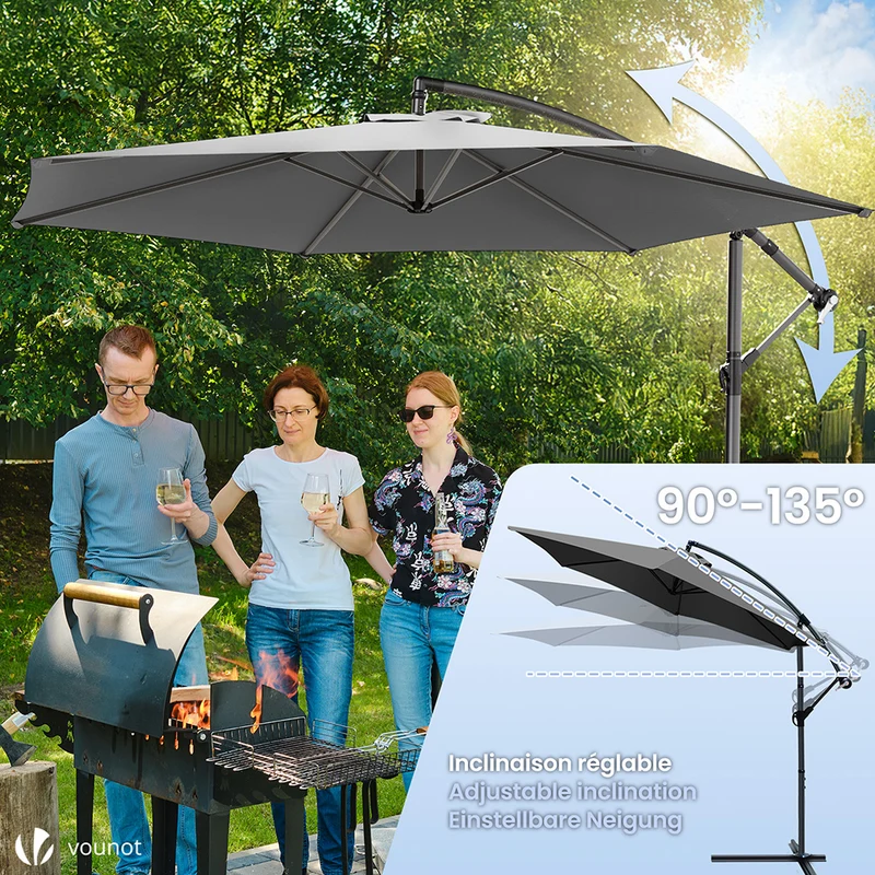 Parasol deporte 3M Gris fonce avec housse de protection