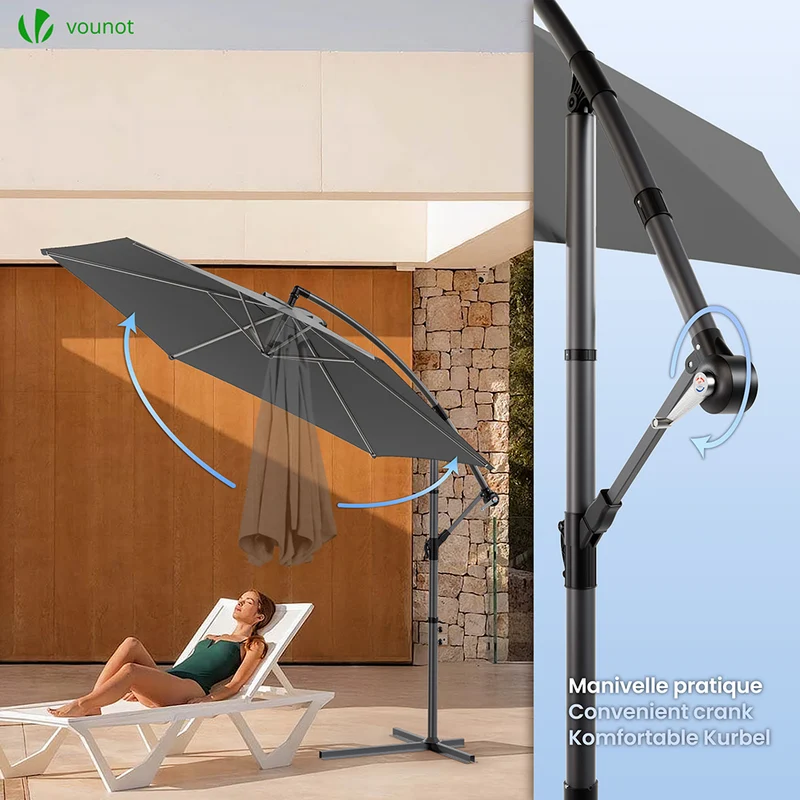 Parasol deporte 3M Gris fonce avec housse de protection
