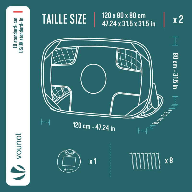 Cage de foot portable Lot 2 pcs POP UP