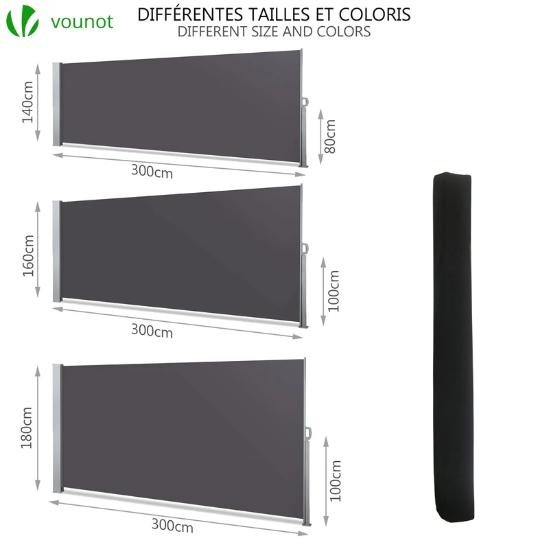 Paravent retractable avec housse de protection