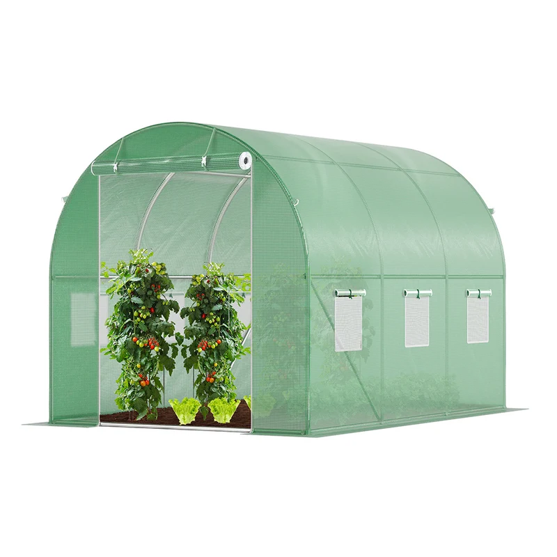 Serre de jardin tunnel 6m2 en acier galvanise