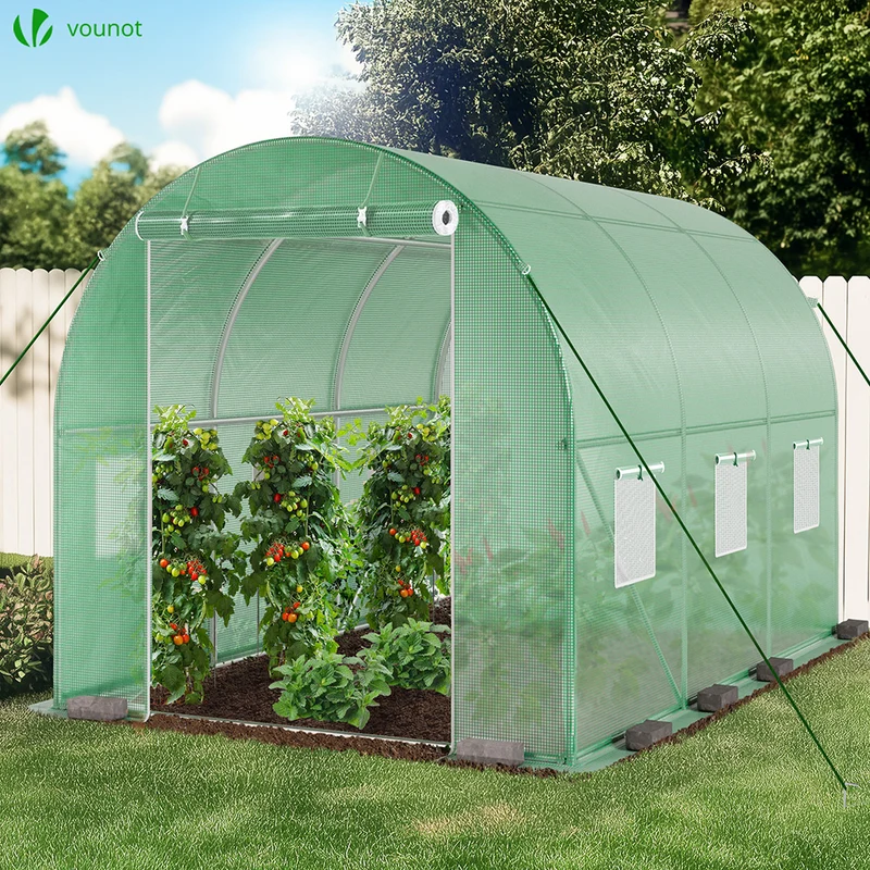 Serre de jardin tunnel 6m2 en acier galvanise