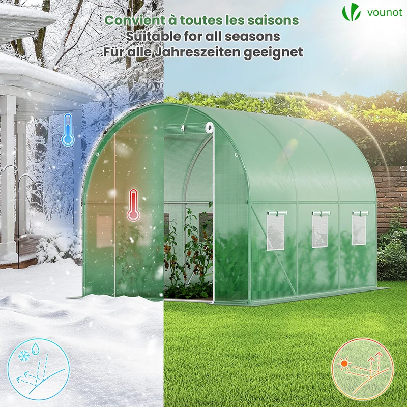 Serre de jardin tunnel 6m2 en acier galvanise