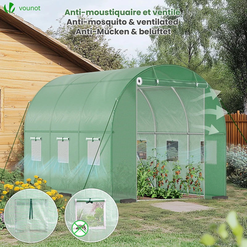 Serre de jardin tunnel 6m2 en acier galvanise