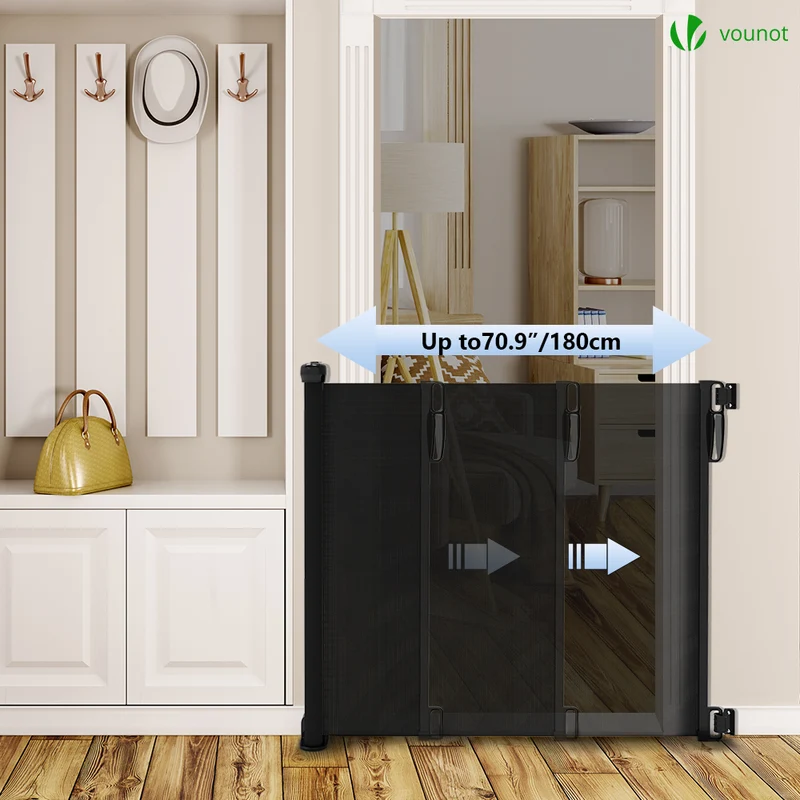 Barriere de securite retractable 180cm noir