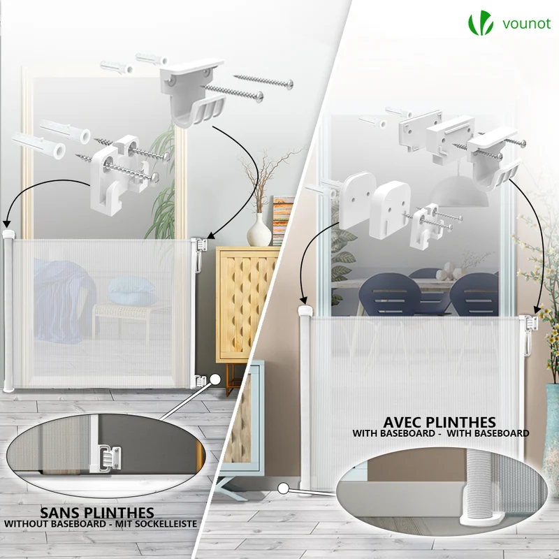 Barriere de securite retractable 180cm blanc