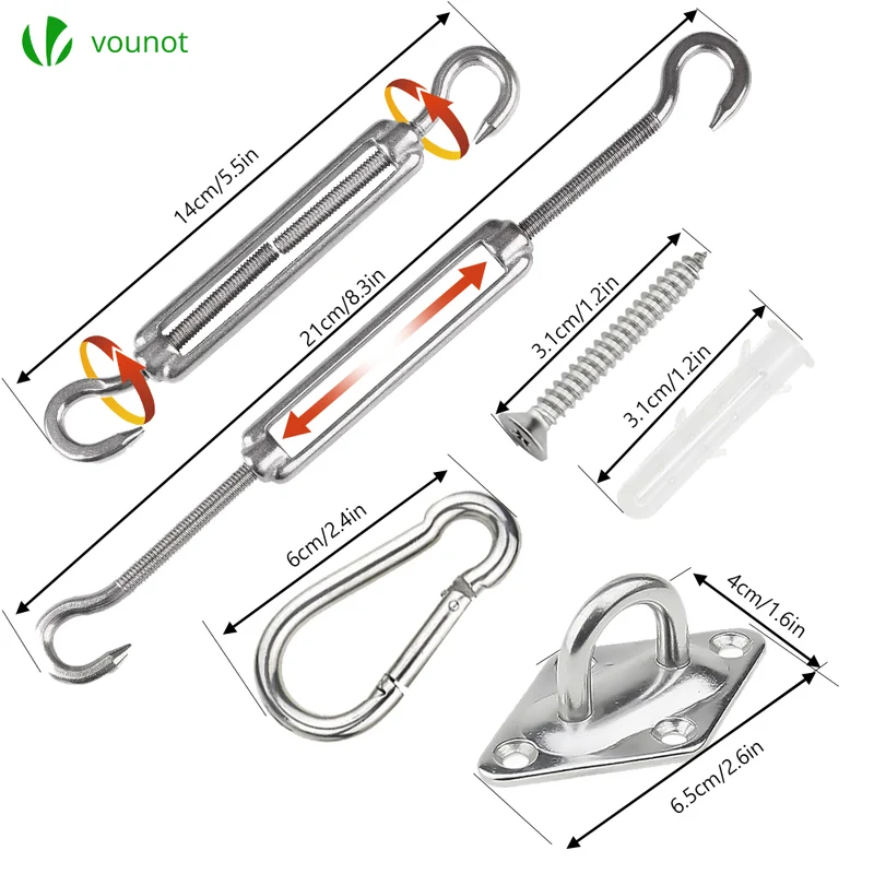 Kit de fixation 24pcs pour voile ombrage