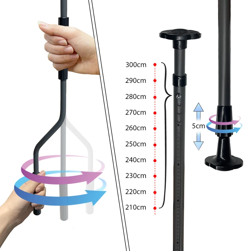 Auvent retractable manuel sans percage 300cm Gris