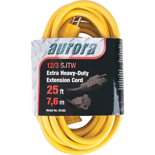 Cordons rallonges extérieurs en vinyle, AWG 12/3, 15 A, 25'