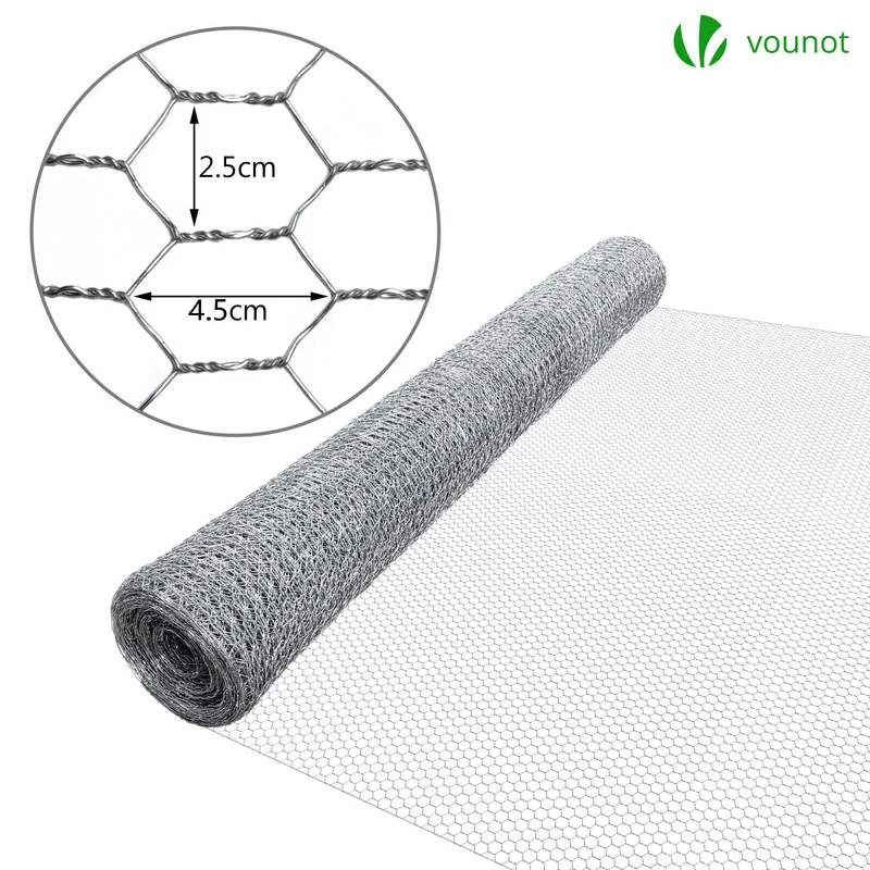 Grillage a poule avec fils 25mm en acier galvanise 1x25M