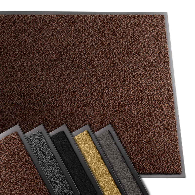Tapis de porte paillasson 90x150cm Marron-Noir