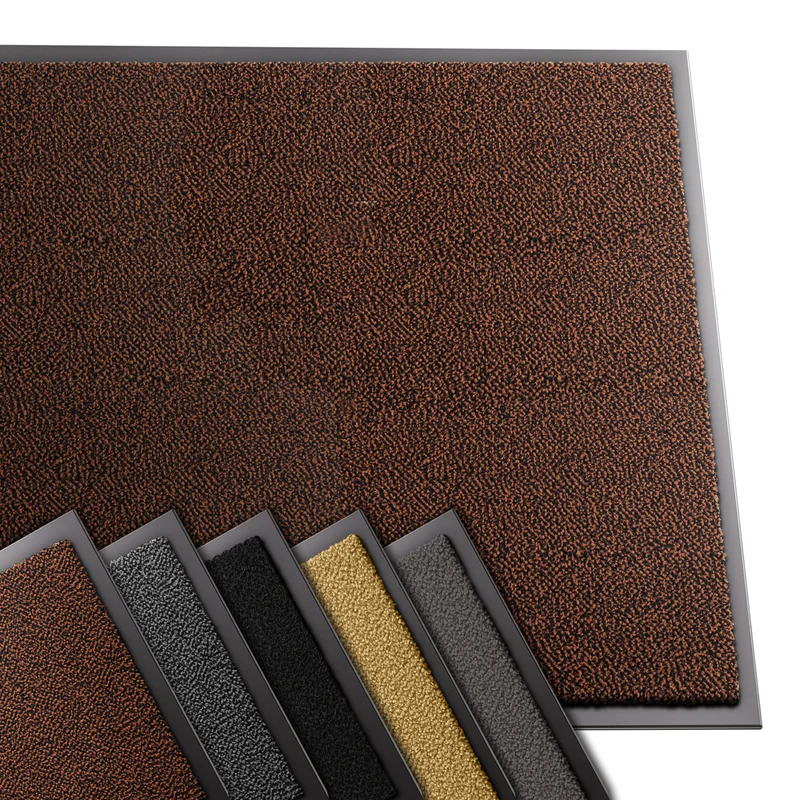 Tapis de porte paillasson 90x120cm Marron-Noir