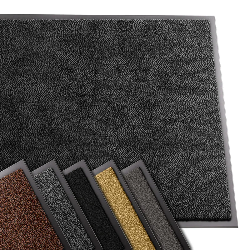 Tapis de porte paillasson 90x120cm Gris-Noir