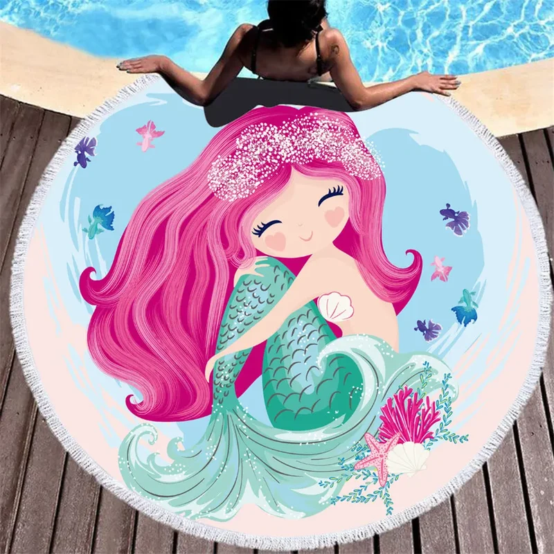 Serviette De Plage Sirène Rose MELODY