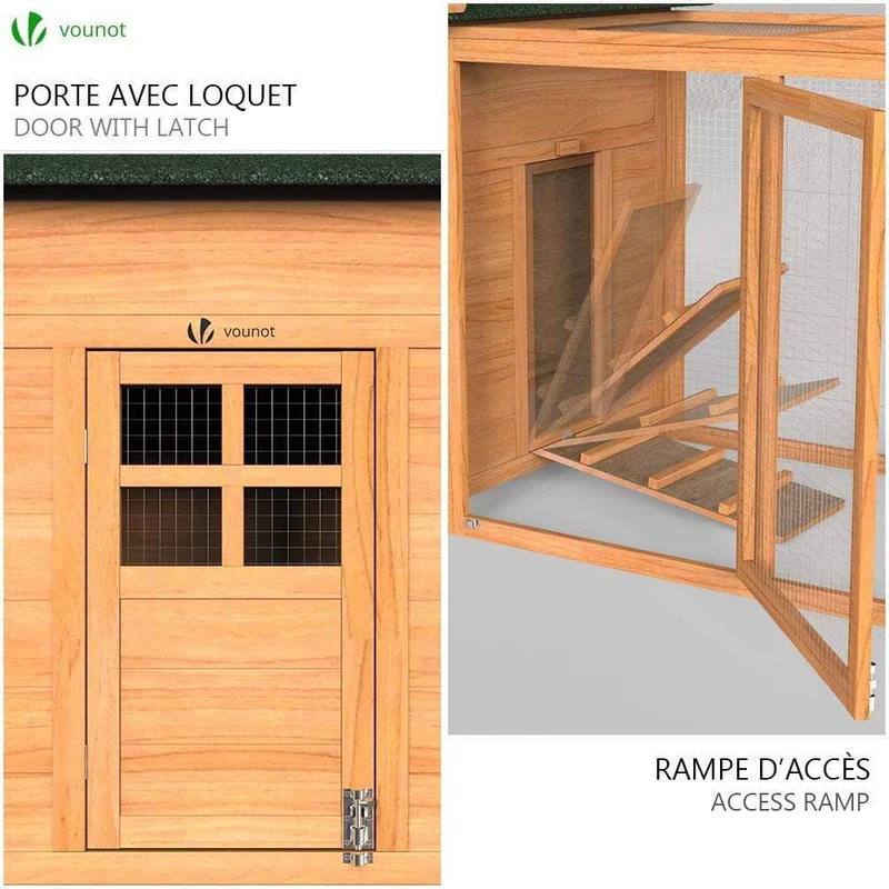 Grand poulailler en Bois avec Pondoir et Perchoir